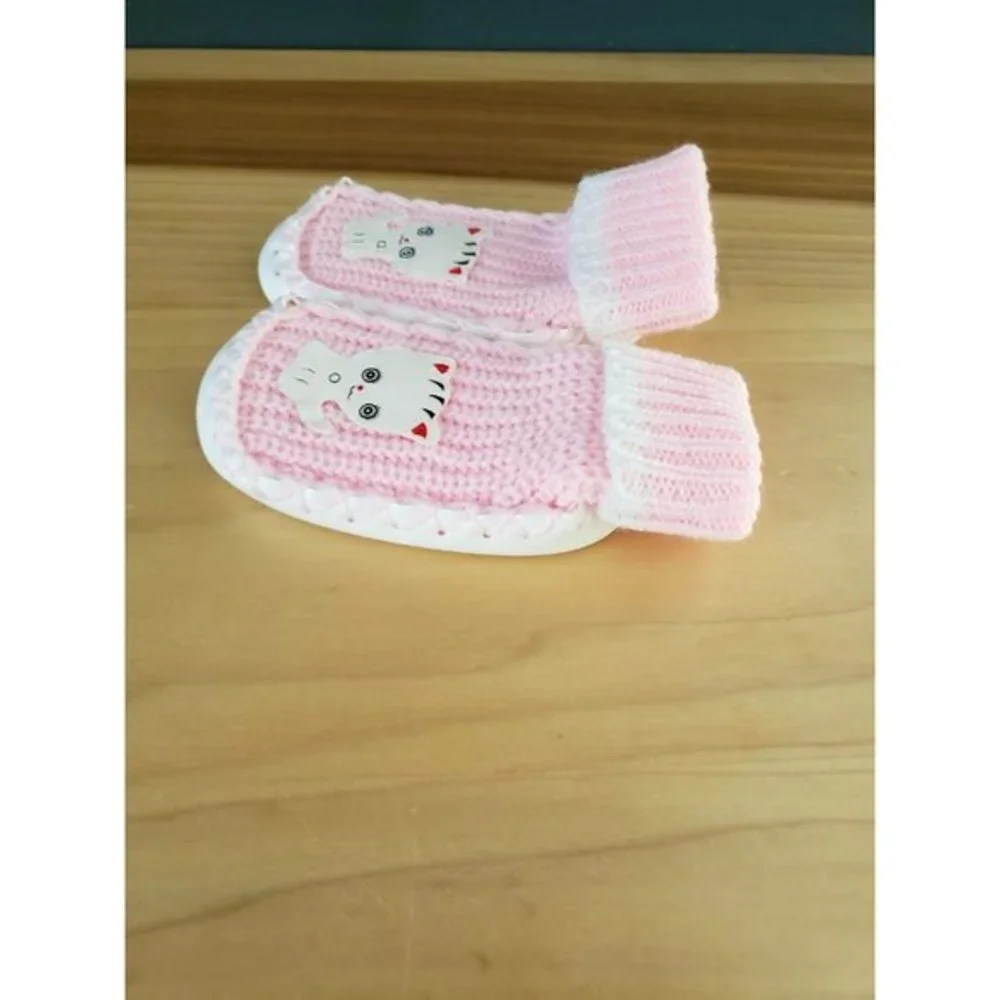 80s Pink Kitty‎ Toddler Slippers